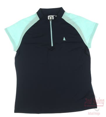 New W/ Logo Womens Footjoy Polo Large L Navy Blue MSRP $85