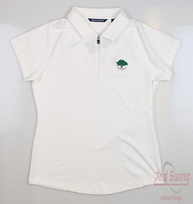New W/ Logo Womens Cutter & Buck Golf Polo X-Small XS White MSRP $70
