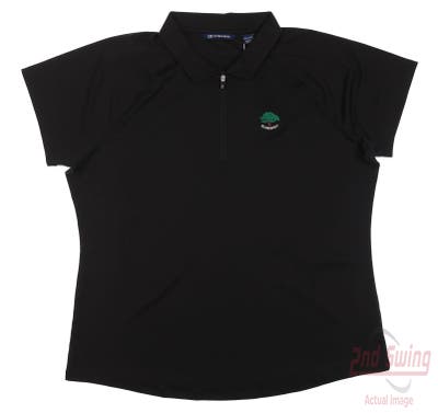 New W/ Logo Womens Cutter & Buck Golf Polo XX-Large XXL Black MSRP $70
