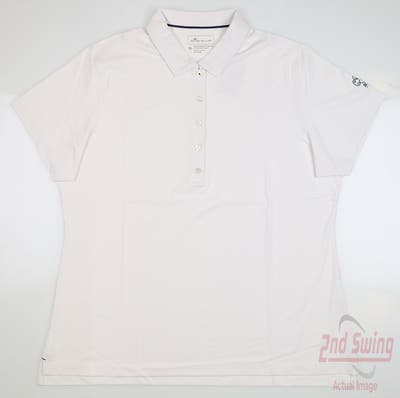 New W/ Logo Womens Peter Millar Golf Polo X-Large XL White MSRP $75