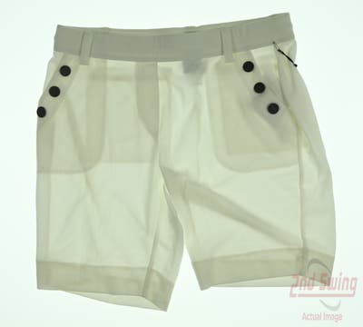 New Womens Belyn Key Military Shorts Medium M White MSRP $116