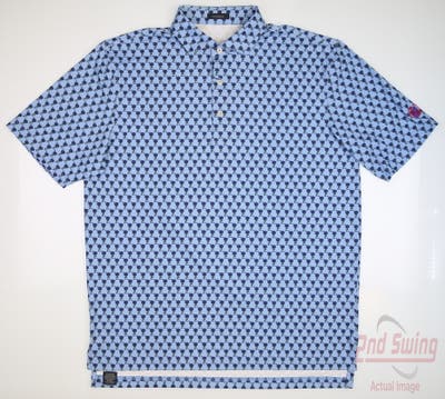New W/ Logo Mens Turtleson Polo Large L Blue MSRP $99