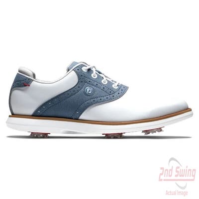 New Womens Golf Shoe Footjoy 2022 Traditions Medium 6.5 White/Blue MSRP $110