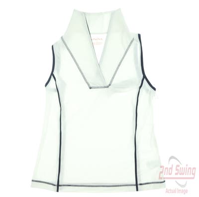 New Womens Kinona Sleeveless Polo X-Small XS White MSRP $100