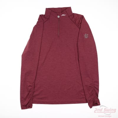 New W/ Logo Womens KJUS 1/2 Zip Pullover X-Small XS Red MSRP $199