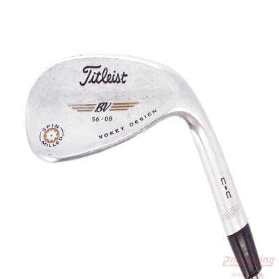 Titleist Vokey Spin Milled CC Chrome Wedge Sand SW 56° 8 Deg Bounce Stock Steel Shaft Steel Wedge Flex Right Handed 35.5in