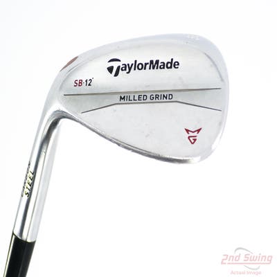 TaylorMade Milled Grind Satin Chrome Wedge Sand SW 56° 12 Deg Bounce SB True Temper Dynamic Gold Steel Wedge Flex Left Handed 35.25in