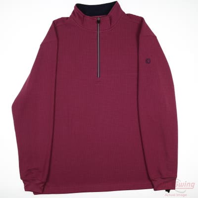 New W/ Logo Womens Straight Down 1/4 Zip Sweater XX-Large XXL Red MSRP $112