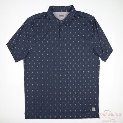 New W/ Logo Mens LinkSoul Polo X-Large XL Blue MSRP $98