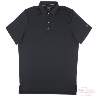 New W/ Logo Mens Johnnie-O Polo X-Large XL Black MSRP $110