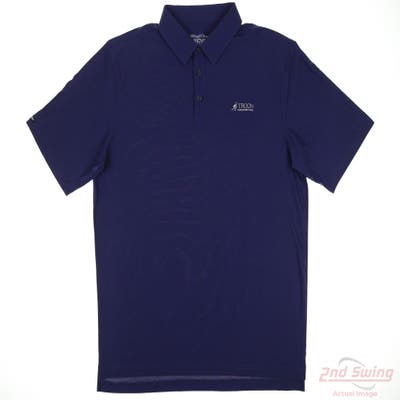 New W/ Logo Mens Straight Down Polo XX-Large XXL Navy Blue MSRP $50