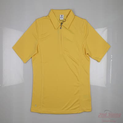 New Womens Daily Sports Polo Large L Yellow MSRP $30