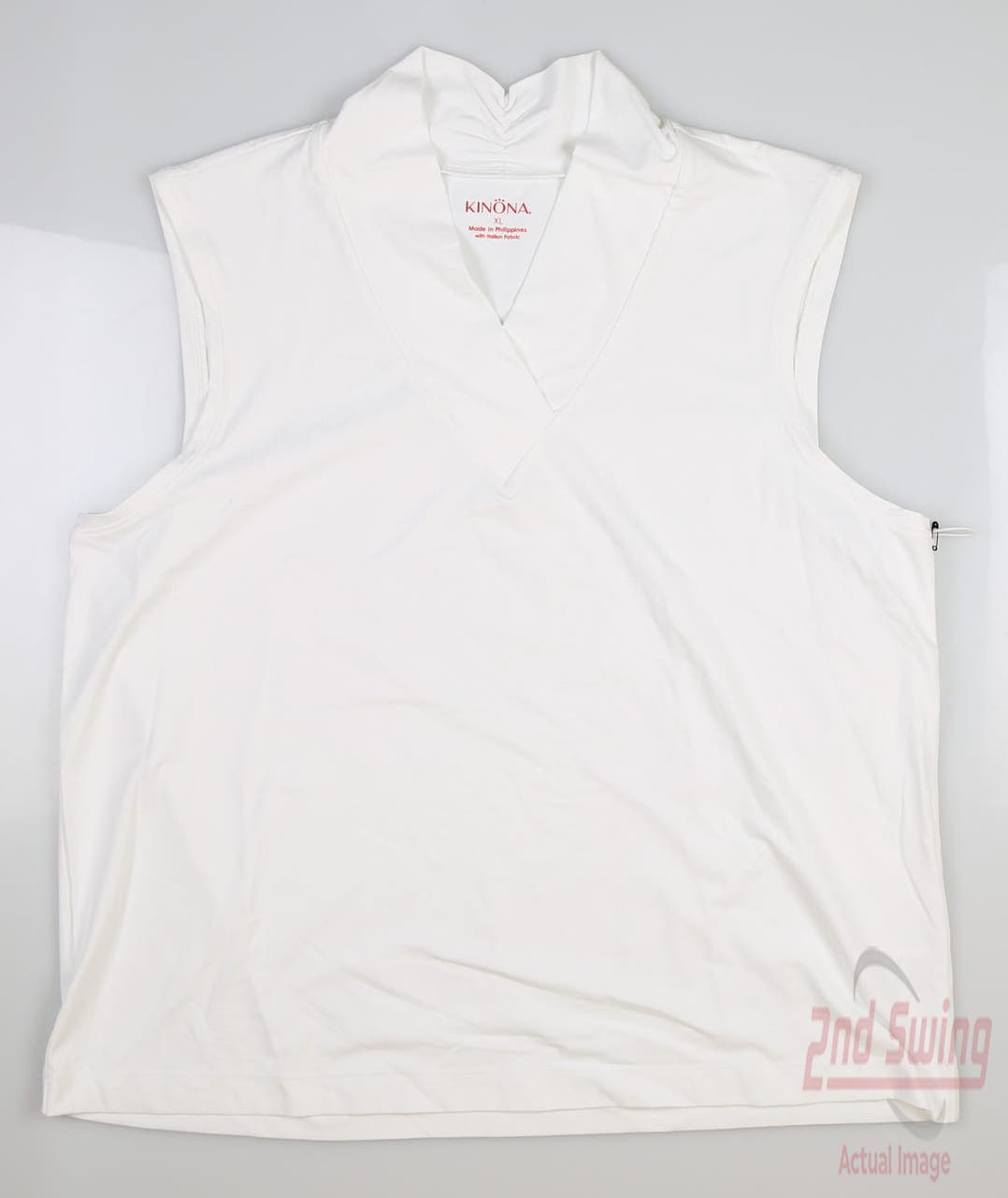 New Womens Kinona Light and Lovely Sleeveless Polo X-Large XL White MSRP $99