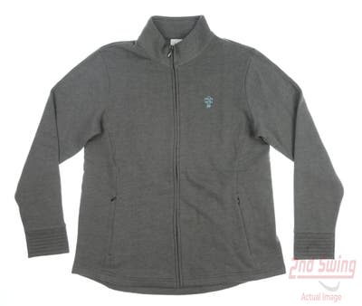 New W/ Logo Womens Gear For Sports Golf Full Zip Sweatshirt Large L Gray MSRP $60