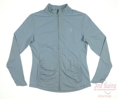 New W/ Logo Womens Gear For Sports Golf Full Zip Sweatshirt Medium M Blue MSRP $60