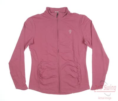 New W/ Logo Womens Gear For Sports Golf Full Zip Sweatshirt Large L Pink MSRP $60