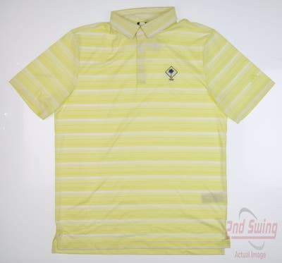 New W/ Logo Mens Adidas Golf Polo Medium M Pulse Yellow MSRP $65
