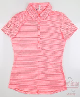 New W/ Logo Womens Under Armour Golf Polo X-Small XS Pink MSRP $65