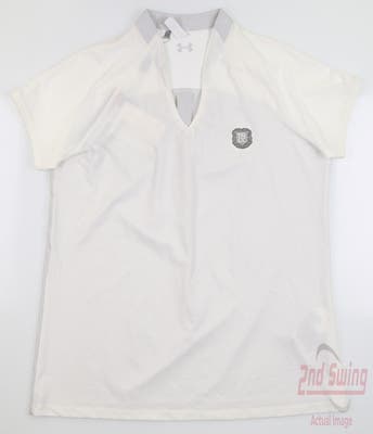 New W/ Logo Womens Under Armour Golf Polo X-Small XS White MSRP $60