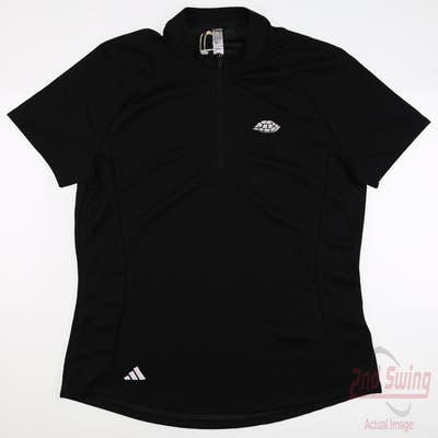 New W/ Logo Womens Adidas Polo Large L Black MSRP $80