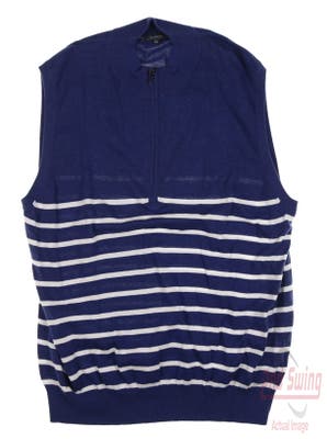 New Mens Turtleson Pima Cotton Ship Stripe Sweater Vest X-Large XL Blue MSRP $130