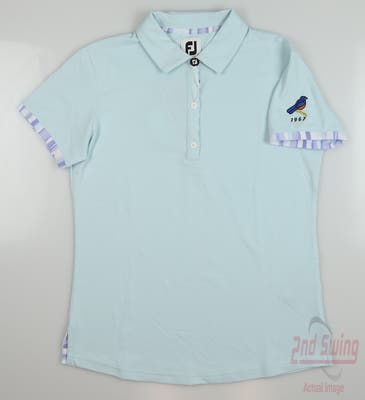 New W/ Logo Womens Footjoy Golf Polo Medium M Blue MSRP $80