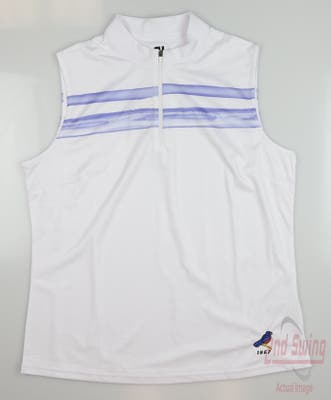 New W/ Logo Womens Footjoy Golf Sleeveless Polo Small S Purple/White MSRP $75