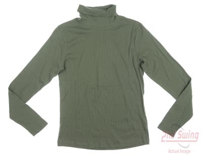 New Womens Daily Sports Golf Long Sleeve Mock Neck Small S Green MSRP $76