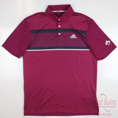 New W/ Logo Mens Adidas Ultimate365 Polo Small S Power Berry MSRP $70