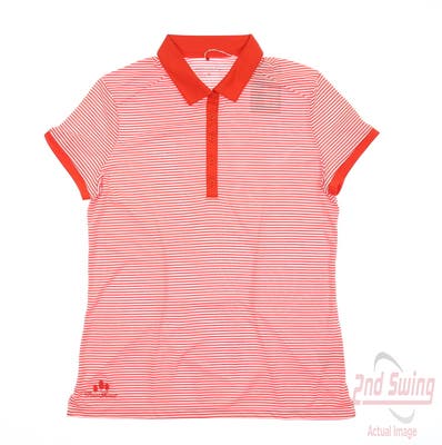 New W/ Logo Womens Nike Golf Polo Large L Red MSRP $65