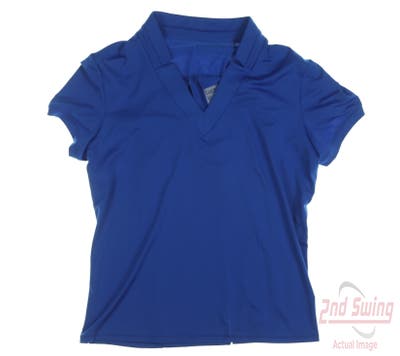 New Womens Lucky In Love Golf Polo Large L Blue MSRP $78