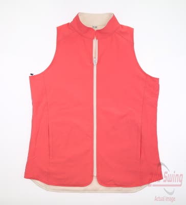 New Womens Belyn Key Reversible Cutaway Vest Medium M Pink/White MSRP $250