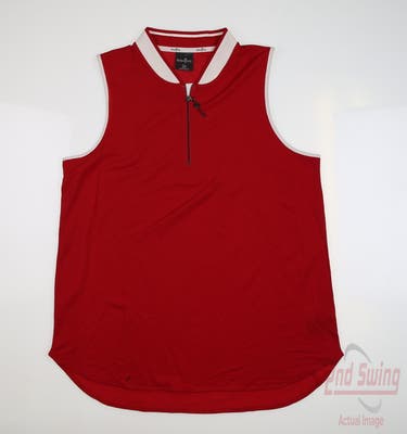 New Womens Belyn Key Golf Sleeveless Polo Medium M Red MSRP $112