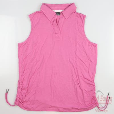 New Womens Belyn Key Golf Sleeveless Polo Small S Pink MSRP $112