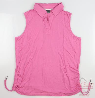 New Womens Belyn Key Golf Sleeveless Polo Small S Pink MSRP $112