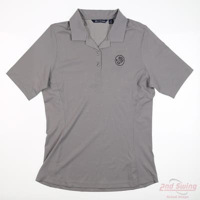 New W/ Logo Womens Cutter & Buck Polo Small S Gray MSRP $50