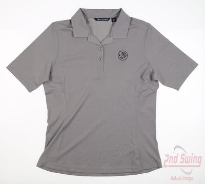 New W/ Logo Womens Cutter & Buck Polo Small S Gray MSRP $50