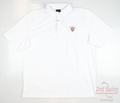 New W/ Logo Mens Greg Norman Golf Polo Small S White MSRP $50