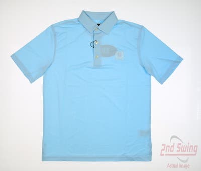 New W/ Logo Mens Greg Norman Golf Polo Small S Blue MSRP $50