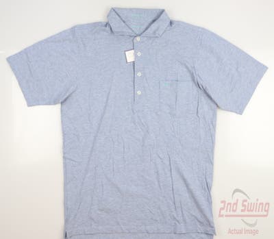 New W/ Logo Mens B. Draddy Polo Small S Blue MSRP $120