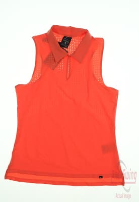 New Womens Nike Golf Sleeveless Polo X-Small XS Orange MSRP $80