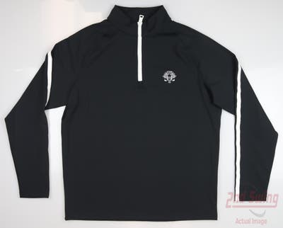 New W/ Logo Mens G-Fore Golf 1/4 Zip Pullover Medium M Black MSRP $155