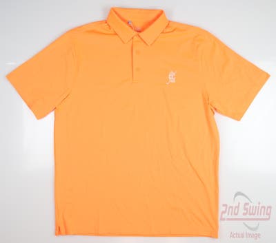 New W/ Logo Mens Under Armour Golf Polo Large L Orange MSRP $55