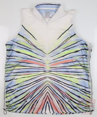 New Womens Lucky In Love Sleeveless Polo Large L Multi MSRP $78