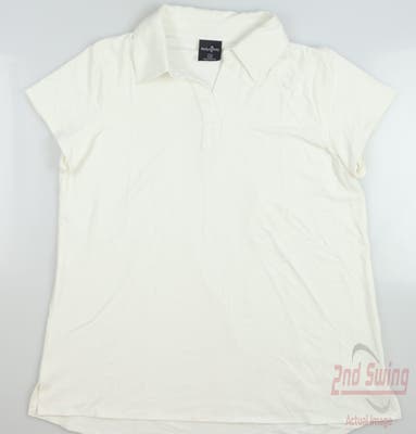 New Womens Belyn Key Cap Sleeve Polo Medium M White MSRP $112