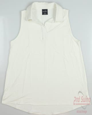 New Womens Belyn Key Cutaway Sleeveless Polo Medium M White MSRP $112