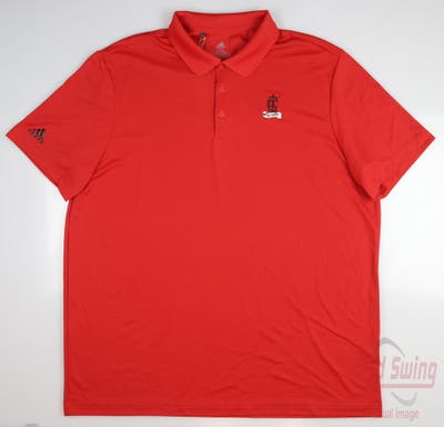 New W/ Logo Mens Adidas Perf Polo XX-Large XXL Red MSRP $55