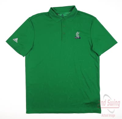 New W/ Logo Mens Adidas Perf Polo Medium M Green MSRP $55