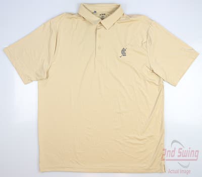 New W/ Logo Mens Under Armour Golf Polo X-Large XL Tan MSRP $55