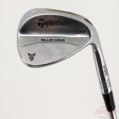 TaylorMade Milled Grind Satin Chrome Wedge Lob LW 58° 11 Deg Bounce SB True Temper Dynamic Gold Steel Stiff Right Handed 35.75in